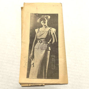 Vintage 1940's? Mail Order Pattern #H6529 Cap Sleeve‎ Dress18 Year-36 Bust HTF
